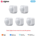 1- 10PCS Tuya Zigbee PIR Motion Sensor Detector Security Smart Life Tuya Zigbee Movement PIR Detector Needs Zigbee Gateway/Hub