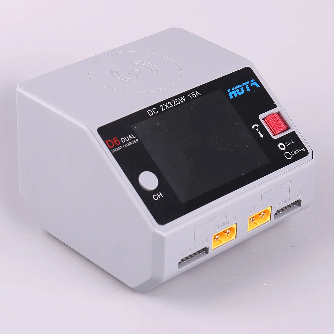 HOTA D6 DC650W 15A Dual Smart Charger Maximum current 1600mA Built-in Micro USB for 1-6S Lipo LiHV/NiZn/Nicd/NiMH Battery