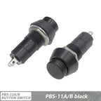 10PCS PBS-11A 12mm self-locking Plastic Push Button Switch Latching Switchs 1A 250V AC 2PIN PBS-11B