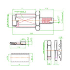 5PCS SMA-KY-1.5 Male Plug Open Sunroof Connector SMA Female Jack Nut RF Coaxial Crimp Cable for RG174 RG316 LMR100 Cable
