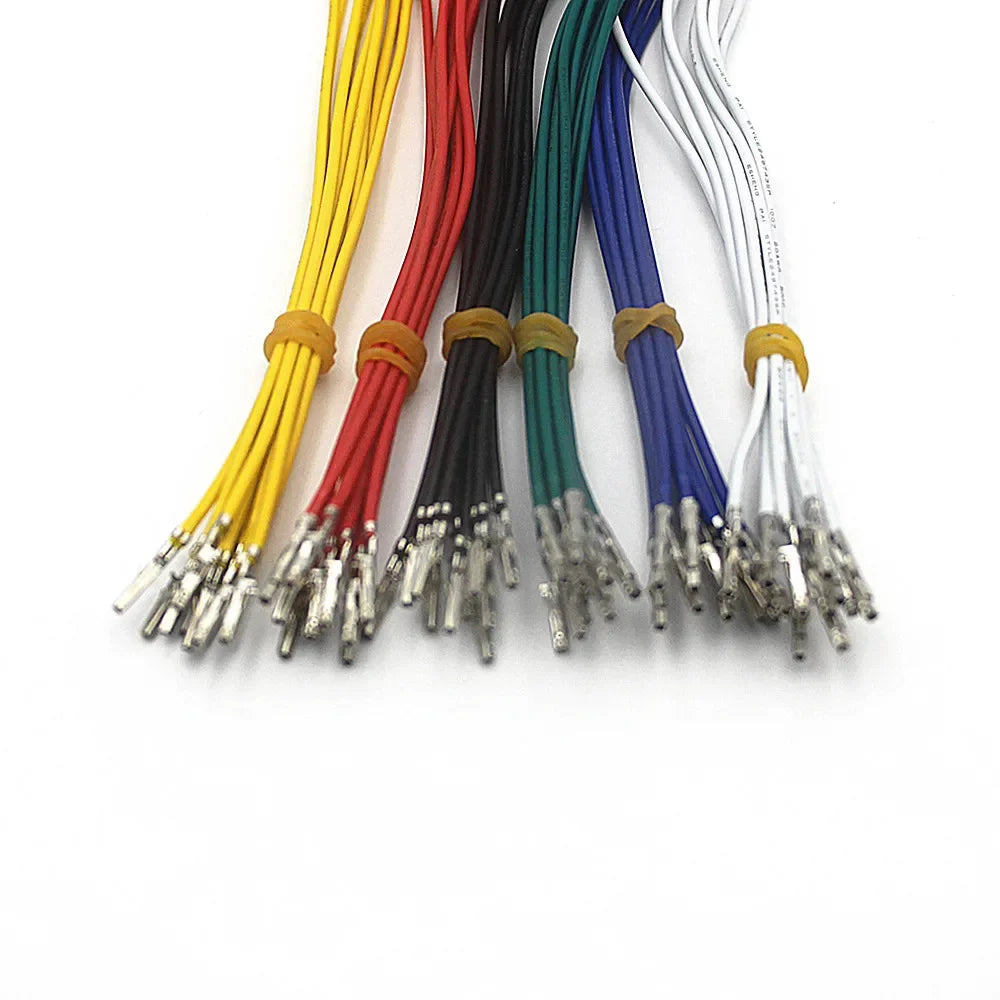 100PCS MX3.0 Male Female Terminal Single head 1007-20AWG Line Wire Tail Tinned Single Wire Harness Length 20CM