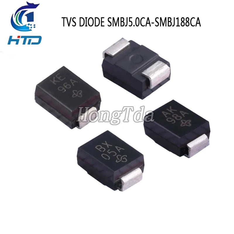 50PCS TVS DIODE SMBJ5.0CA SMBJ6.0CA SMBJ6.5CA SMBJ7.0CA SMBJ7.5CA SMBJ8.0CA SMBJ8.5CA SMBJ9.0CA SMBJ10CA 600W SMB(DO-214AA)