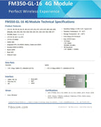 Fibocom FM350-GL-16 LTE Cat16 Module HP Laptop 4G LTE-A Pro CAT-16 WWAN Card Built-in Esim Pcie Interface Integrated GNSS
