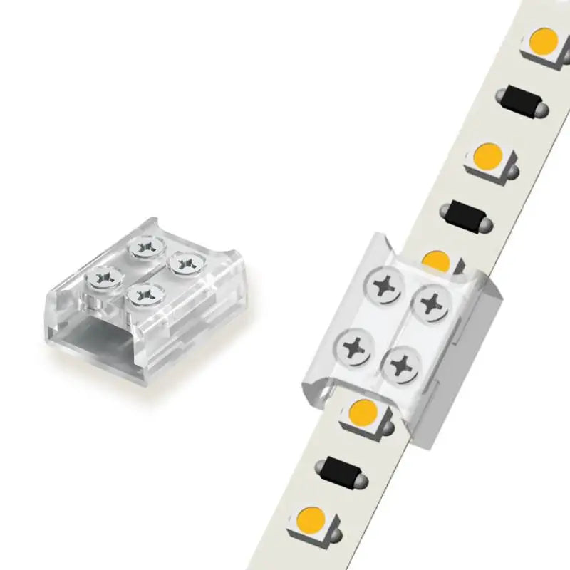 10Pcs Screw Fixing Solder-Free LED Strip Connector 2 Pin Quick Wire Connector For 8mm/10MM LED Light Strip Terminal Adapter