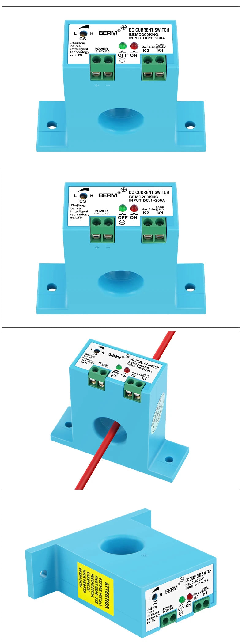 BEMD200 DC Current Sensor 1-200A 10-30VDC Current Transformer Overcurrent Protection Relay Current Detection Switch PLC