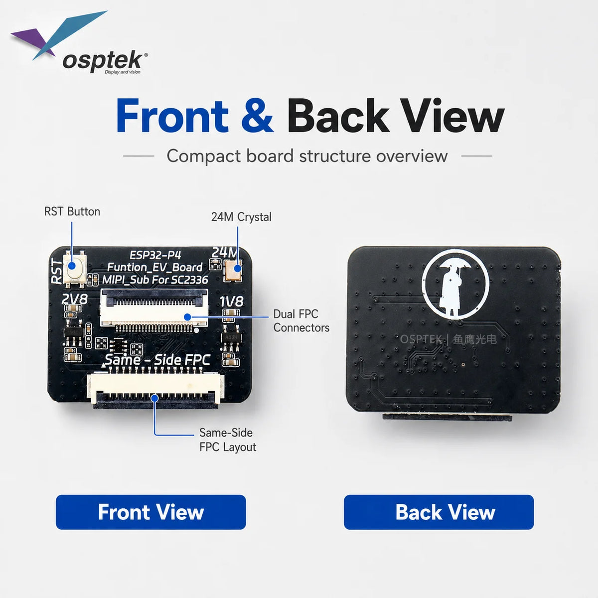 ESP32-P4 Camera Adapter Board 24Pin FPC Breakout Module MIPI CSI Interface Development Board for Vision Sensor DIY Embedded HMI