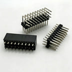 100pcs 2.54mm R/A Three Row Straight 90D Right Angle Gold-Plate Male Female Pin Header Connector 3*2/3/4/5/6/7/8/10/20/25/40Pin