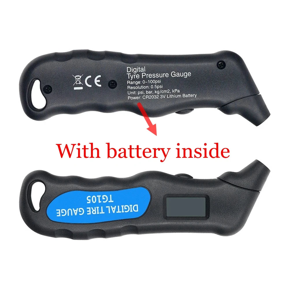 Mini Digital Car Tire Tyre Air Pressure Gauge Meter LCD Display Manometer Barometer Tester For Auto Truck Motorcycle E-Bike Bike