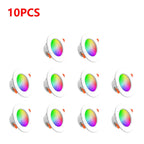 12-1Pcs RGB LED Bulb Tuya Dimmable Downlight Spotlight Bluetooth-Compatible Lamp 10/15W APP Control GB+CW+WW Smart Lamp