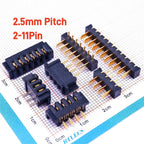 20Pcs Blade Male Battery Connector 2.5 MM Pitch 2 3 4 5 6 7 8 9 10 11 Position Right Angle Through Holes Straight PCB Header