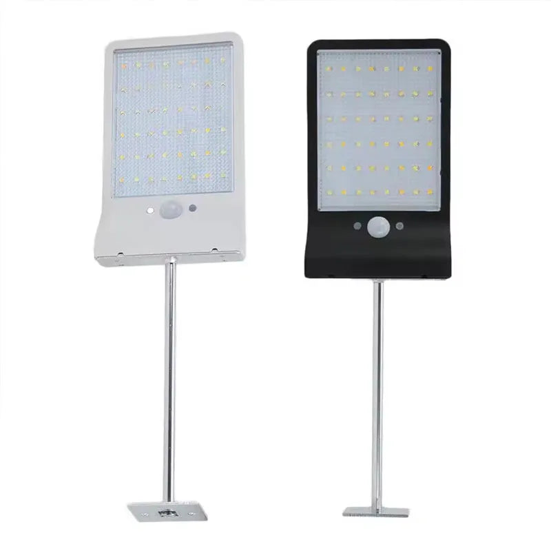 48leds solar street wall lights 450LM 3.5W led solar motion PIR sensor DIM lights Aluminum with pole remote for garden garage