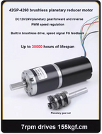 12V 24V 42MM 4260 155KG Planetary Gear BLDC Brushless DC Reduction Motor Large Torque Low Speed Long Life Low Noise 7-1351rpm