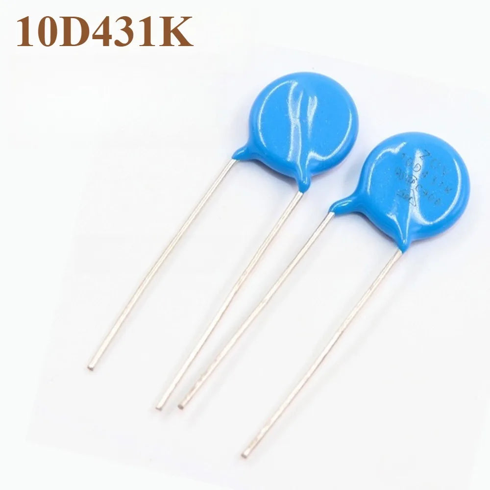Varistor 10D431K 20Pcs 10mm 430V Surge Absorption Resistor Overvoltage Protection For Power Supply AC Circuit Lightning Protecti