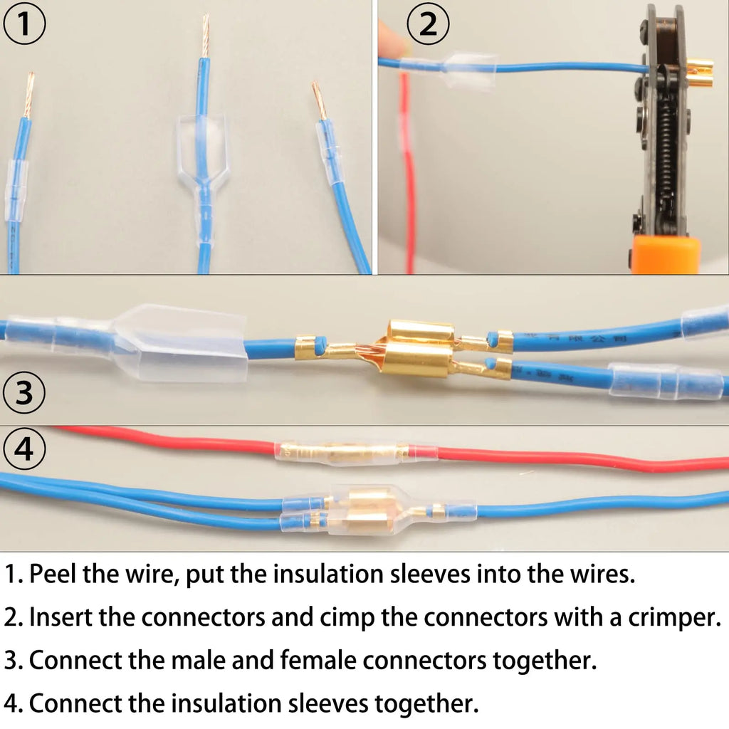 Male Female Wire Box Insulated Cable Macho Connector 2.8/6.3mm Electrical Crimp Terminals Termin Spade Connectors Assorted Kit