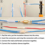 Male Female Wire Box Insulated Cable Macho Connector 2.8/6.3mm Electrical Crimp Terminals Termin Spade Connectors Assorted Kit