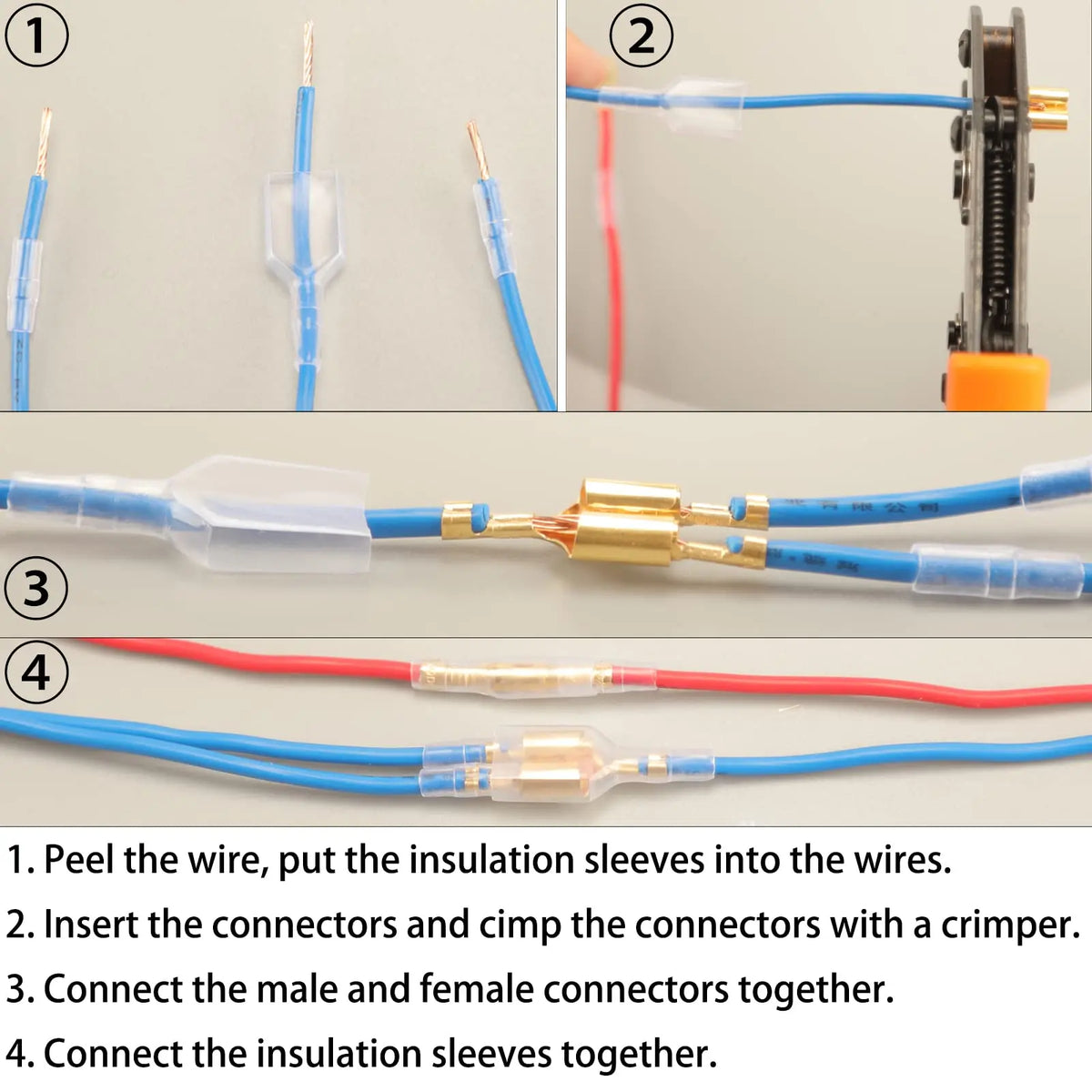 Male Female Wire Box Insulated Cable Macho Connector 2.8/6.3mm Electrical Crimp Terminals Termin Spade Connectors Assorted Kit