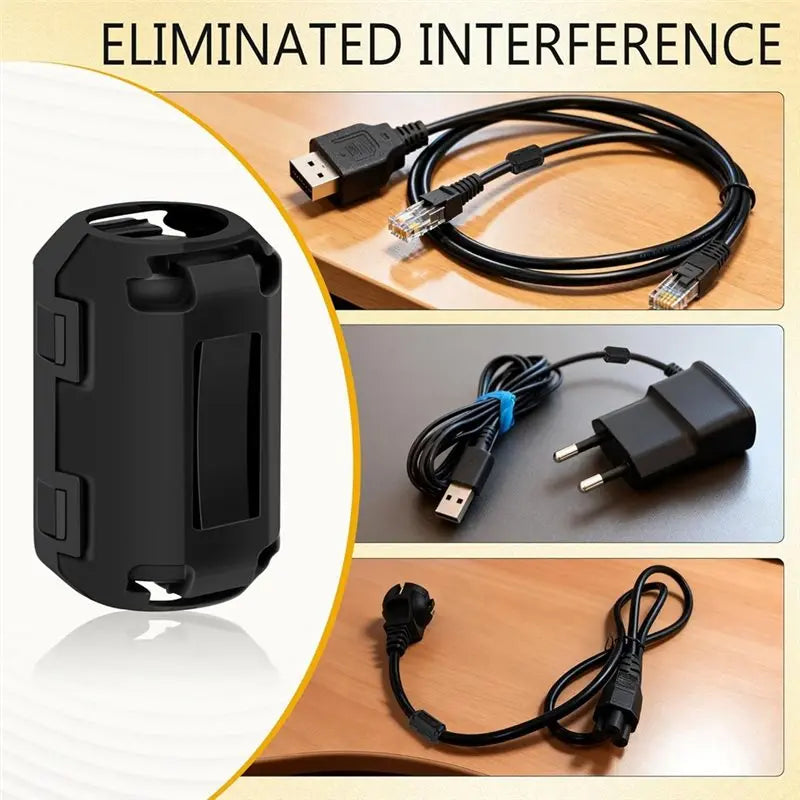 AY14 -60Pcs Ferrite Chokes Ferrite Beads Snap On RFI Noise Suppressor Cable Clip For 3.5Mm 5Mm 7Mm 9Mm 13Mm Diameter Cable
