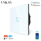 Smart Switches 1/2/3 Gang Wifi Touch Light Wall Sensor Switch Works with Tuya Control Smart Life Google Alexa Alice Yandex
