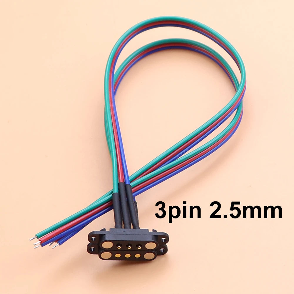 JCD Spring Loaded Male Female 2.5/2.54 MM Pitch 2P 3 4 5 6 7 8 Pole Through Holes PCB BTB Connector 2A DC Magnetic Pogo Pin