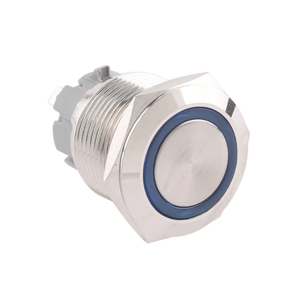 19mm Metal Push Button Switches 4Pins Short Terminals Button Latching Lock/ Self-reset 6V12V24v220V Red Green LED Light for PC