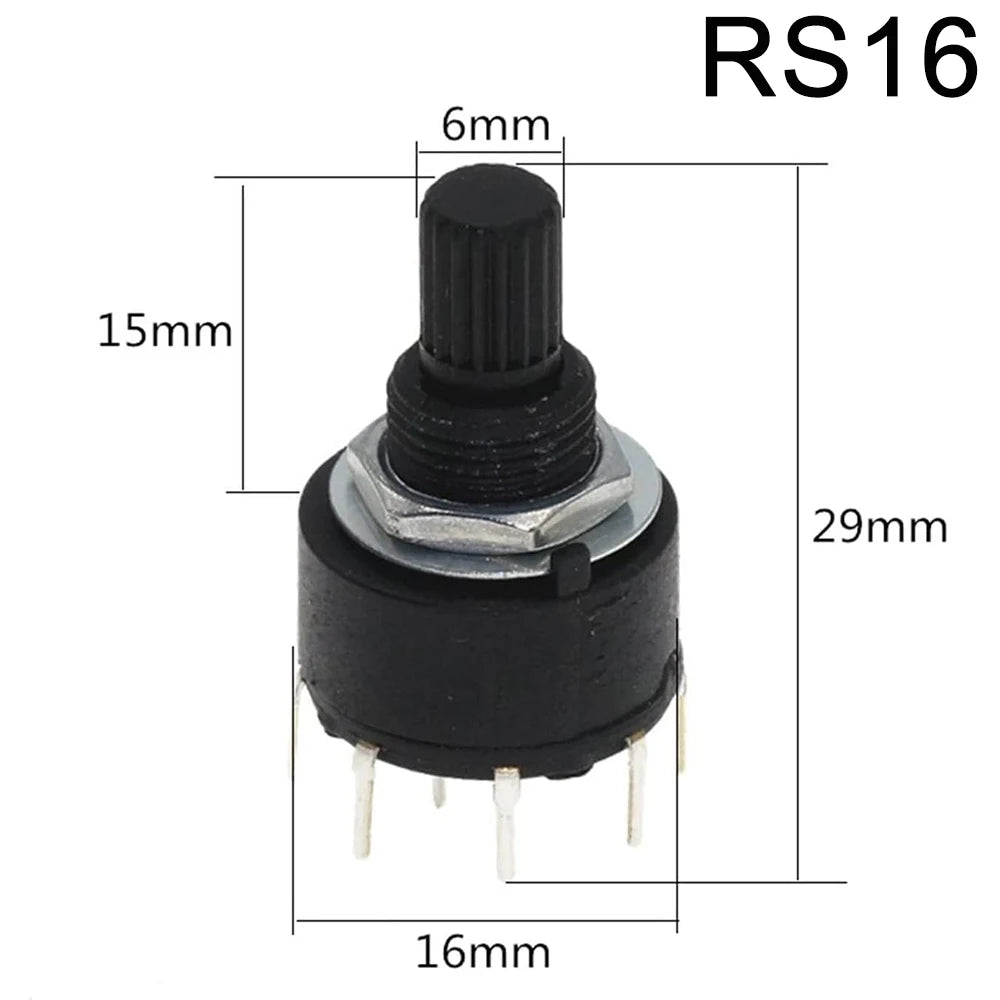 20PCS RS16 RS26 Selectable Band Rotary Channel Selector Switch Single Deck Rotary Switch Band Selector 1P12T 2P6T 3P4T 4P3T 1P5T