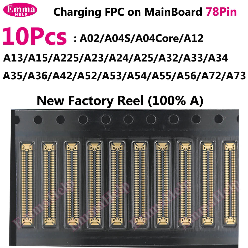 78Pin USB Charging Connector MainBoard FPC For Samsung A15 A23 A24 A52 A34 A35 A36 A53 A54 A54 A55 A56 A72 A73 Board