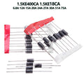 33A 1.5KE400CA 1.5KE18CA 36A 39A 18A TVS Diode 1.5KE Series Diode Kit 6.8A 12A 15A 20A 24A 27A 30A 51A 75A