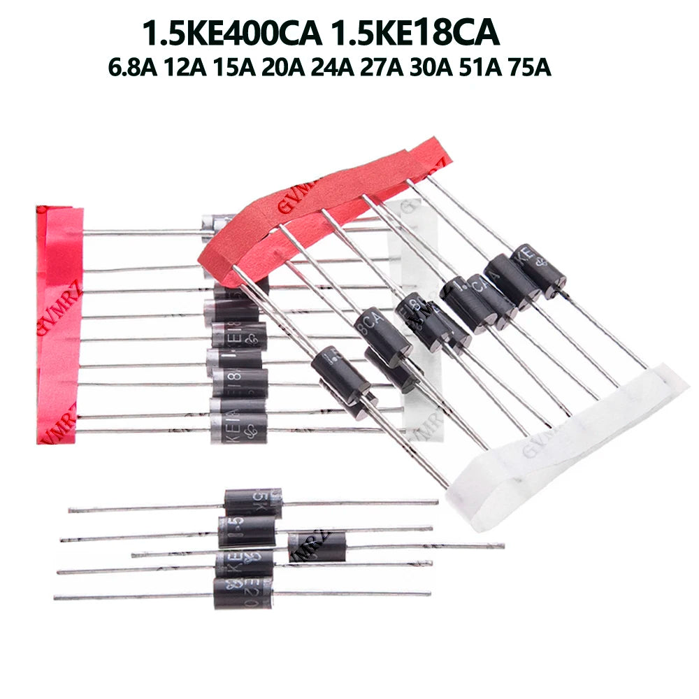 33A 1.5KE400CA 1.5KE18CA 36A 39A 18A TVS Diode 1.5KE Series Diode Kit 6.8A 12A 15A 20A 24A 27A 30A 51A 75A