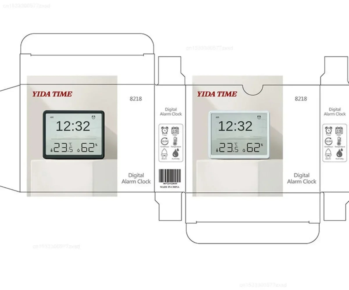 Multifunction Thermometer Hygrometer Automatic Electronic Temperature Humidity Magnetic Attraction Wall Monitor Clocks