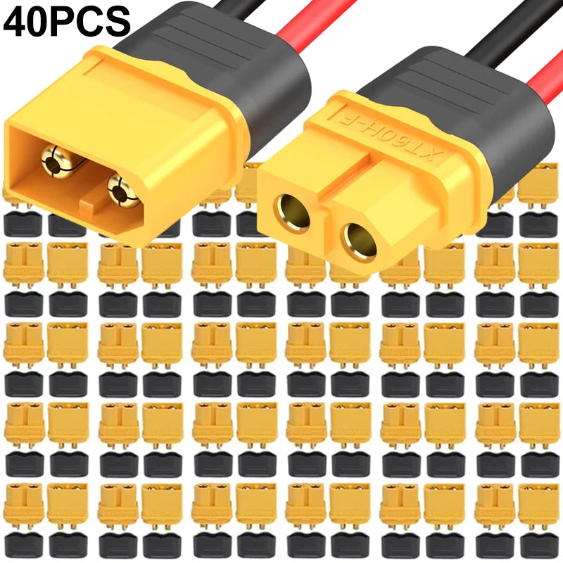 XT60H Plugs Male Female Bullet Connector Wire Cable Connectors Adapter XT60 Power Plug with Sheathfor RC Lipo Battery Airplane