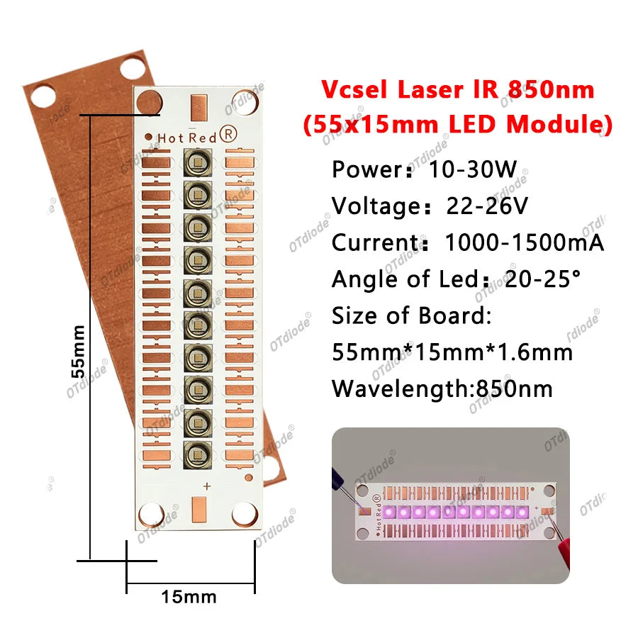 3535 Vcsel Laser High Power LED Chip IR Infrared 10W 20W 30W 50W 60W 80W 100W 850nm 940Nm 808nm 980nm 1064nm Sensing Monitoring