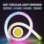 360 Glow Round RGB Neon LED Woven Strip Light 24key Bluetooth APP Remote Control 5V USB WS2812B Music Sync Waterproof Rope Decor