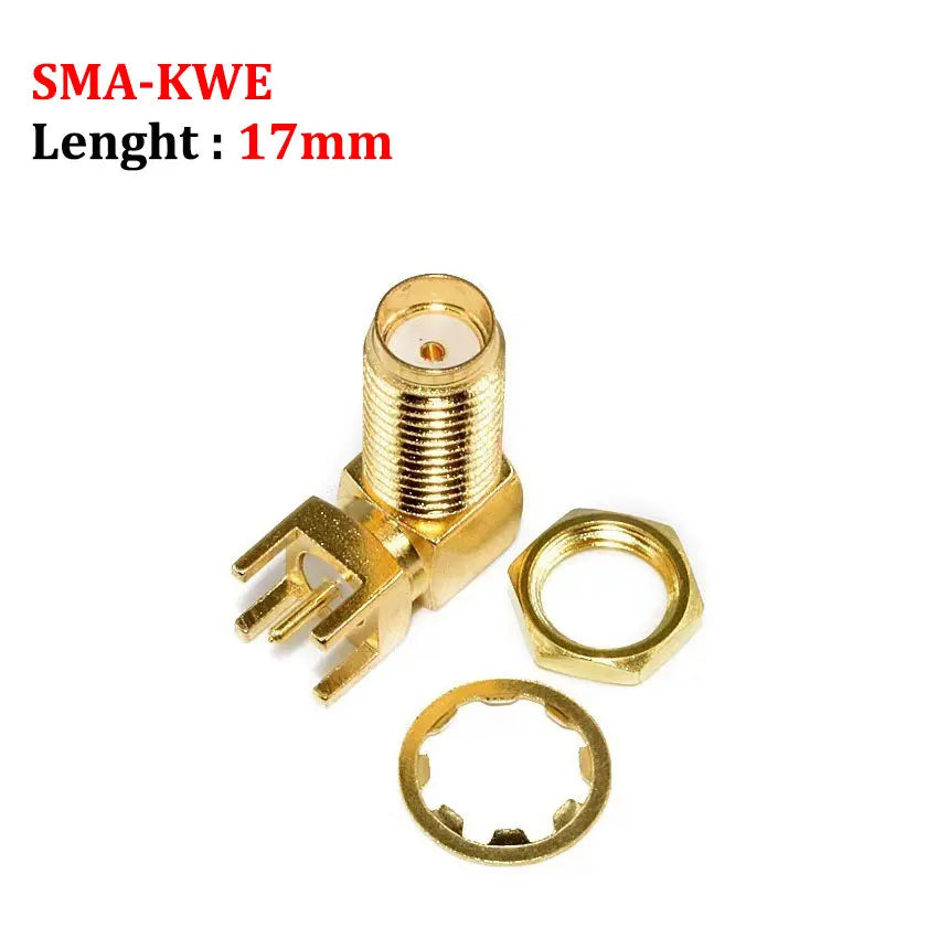 Cltgxdd 1/5/10pcs SMA-KE/KWE SMA Female Jack Adapter Solder Edge PCB Mount Antenna Base RF Copper Coaxial Connector Plug Socket