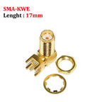 Cltgxdd 1/5/10pcs SMA-KE/KWE SMA Female Jack Adapter Solder Edge PCB Mount Antenna Base RF Copper Coaxial Connector Plug Socket