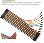 40PIN 20/10CM Dupont Cable Male to Male Female Jumper Wire for Arduino DIY Kit 3 Different Connections for Electronics Projects