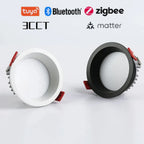 Recessed Tuya Bluetooth/Zigbee Matter 3CCT Smart LED Downlight 110V/220V 5W-12W Spotlight Bedroom Kitchen Indoor Downlight