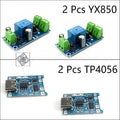 DIY UPS Kit: YX850 Automatic Switching Module & TP4056 Type-C Charger for 18650 Battery Backup Power Router CCTV Arduino Solar