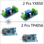 DIY UPS Kit: YX850 Automatic Switching Module & TP4056 Type-C Charger for 18650 Battery Backup Power Router CCTV Arduino Solar