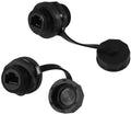 1PC CAT 6 RJ45 Industrial Shielded Panel Mount Bulkhead Feed Thru Coupler with IP67 Waterproof Cap Ethernet LAN Cable Connector