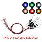 20pcs Pre-wired 20cm Long 30awg Wire SMD LED 0402 0603 0805 Lights Soldered Resistor for 12V White Red Blue Yellow Green