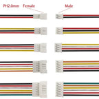 10pcs 20cm JST1.25 PH2.0 XH SM2.54 2P3P 4P 5P 6P Male Female Plug Butt-joint Aerial Docking Crimp Terminal Wire Cable Connector