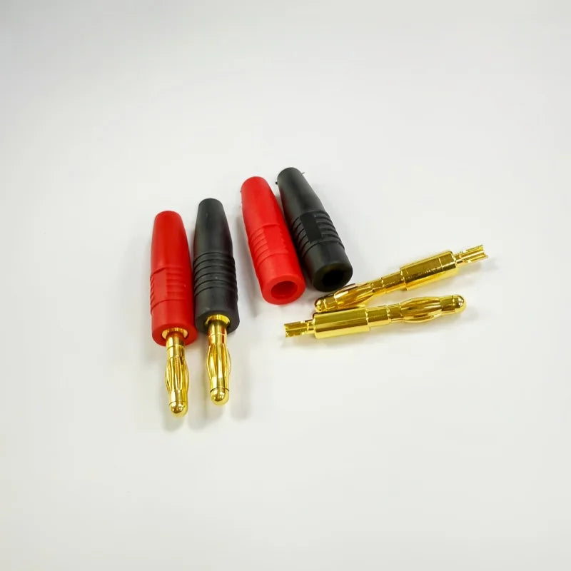 4pcs 4mm Plugs Gold Plated Musical Speaker Cable Wire Pin Banana Plug Connectors