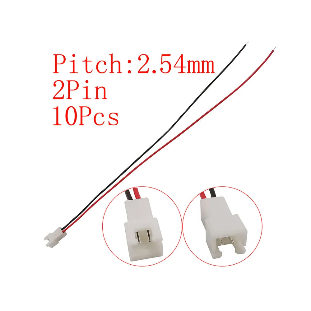10Pcs Micro JST XH 2.54mm Pitch 2/3/4/5/6 Pin Male Plug / XH2.54 Female Socket Extension Lead Wire Cable Connector 20CM 26AWG