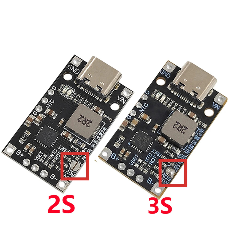 Type-C USB 2S 3S Lithium Battery Charger Module 15W with Balance Support QC Fast Charge 8.4V 12.6V 1.5A Boost Converter