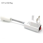 2PCS Flexible Tube E27 to EU UK US Plug Lamp Holder Converter Australia Rotary LED Light Base Bulb Socket With Switch