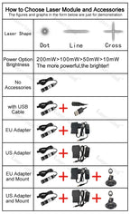 650nm 520nm Red Green Dot Fat Beam Laser Diode Module for Stage Escape Room Wine Base Bar KTV Use