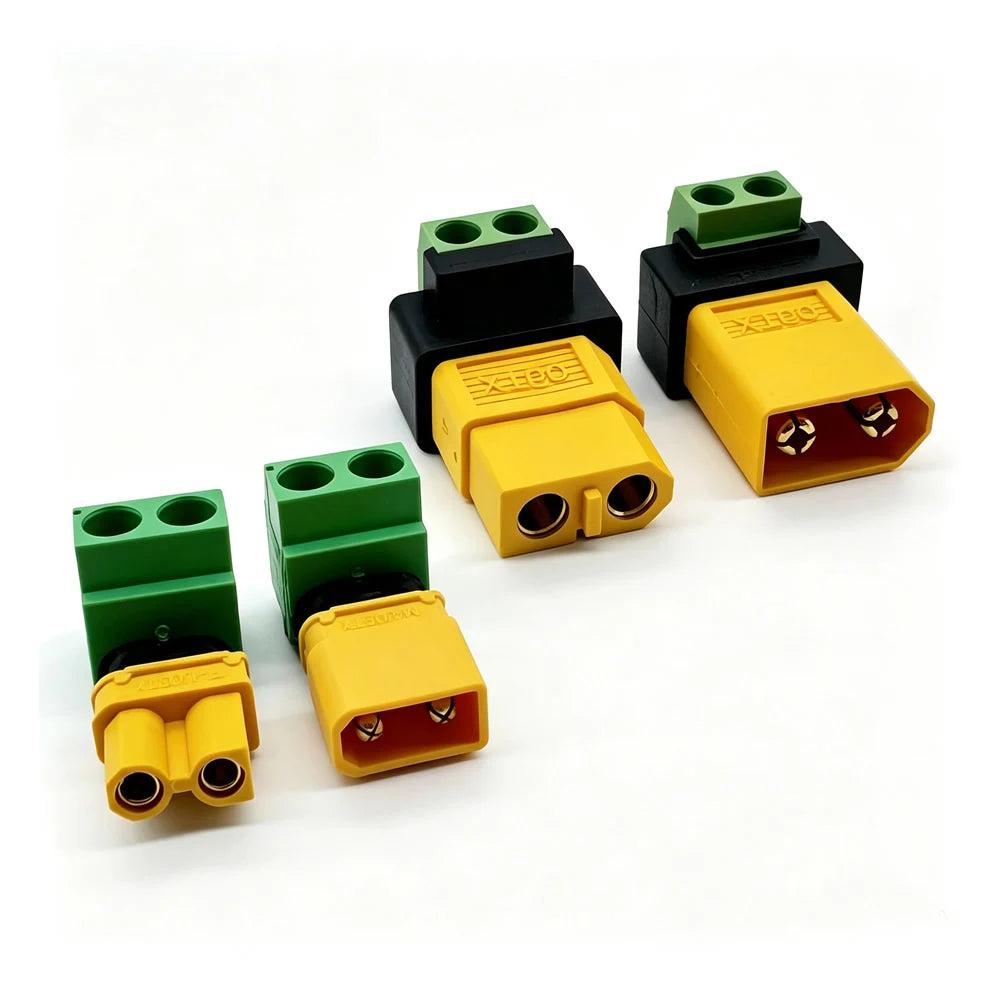 XT30/XT60 Solderless Connector Male/Female To 2Pin Screw Terminal Adapter Quick Portable XT60 Bullet Connector Power Plugs