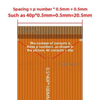 2pcs 0.5mm Pitch FPC FFC Flat Flexible Cable 6P/8P/10P/12P/14P/16P/20P/24P/26P/28P/30P/32P/40P/50P/60P Gold Finger Contact