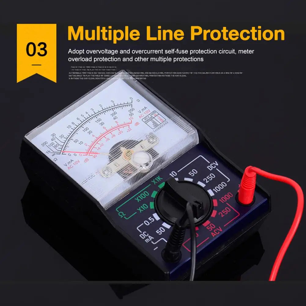Pocket Analog Multimeter Mini Portable Pointer Multimeter Student Household Handheld AC DC Voltage Current Ohm Tester 110A