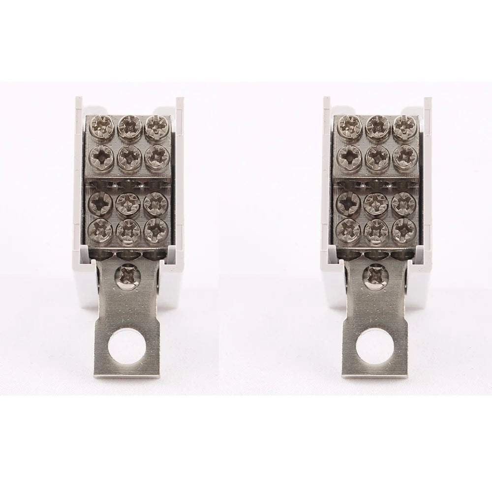 125A/250A Din Rail Terminal Block Distribution Box, 1 In 4/6 Out Power Junction Box, 10/16mm² Wire Connector for Circuit Breaker